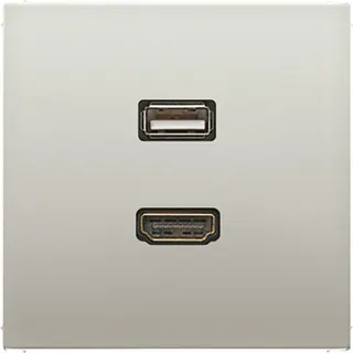 Jung Multimedia-Anschlusssystem HDMI / USB 2.0, Serie LS, Edelstahl MAES1163