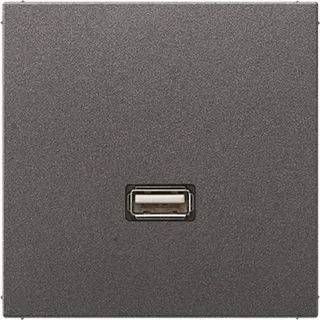 Jung Multimedia-Anschlusssystem USB 2.0, Serie LS, anthrazit (lackiertes Aluminium) MAAL1122AN
