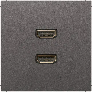 Jung Multimedia-Anschlusssystem 2 x HDMI, Serie LS, anthrazit (lackiertes Aluminium) MAAL1133AN