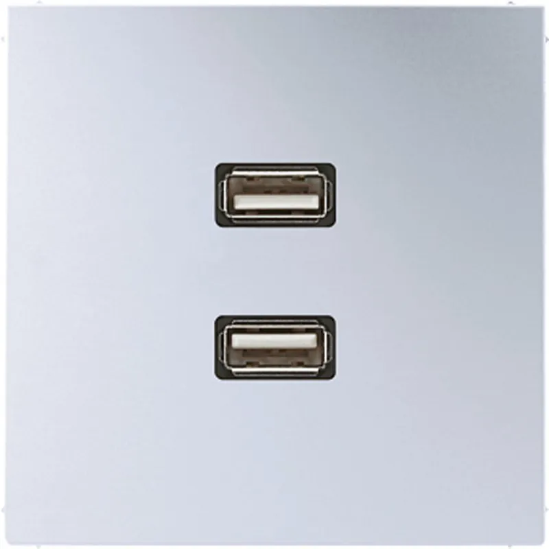 Jung Multimedia-Anschlusssystem 2 x USB 2.0, Serie LS, Aluminium MAAL1153