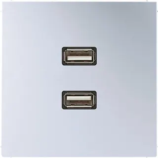 Jung Multimedia-Anschlusssystem 2 x USB 2.0, Serie LS, Aluminium MAAL1153