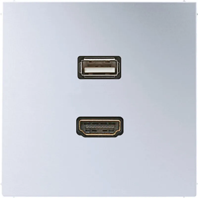 Jung Multimedia-Anschlusssystem HDMI / USB 2.0, Serie LS, Aluminium MAAL1163