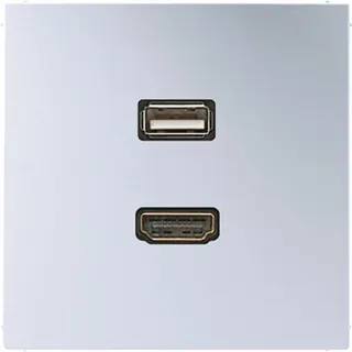 Jung Multimedia-Anschlusssystem HDMI / USB 2.0, Serie LS, Aluminium MAAL1163