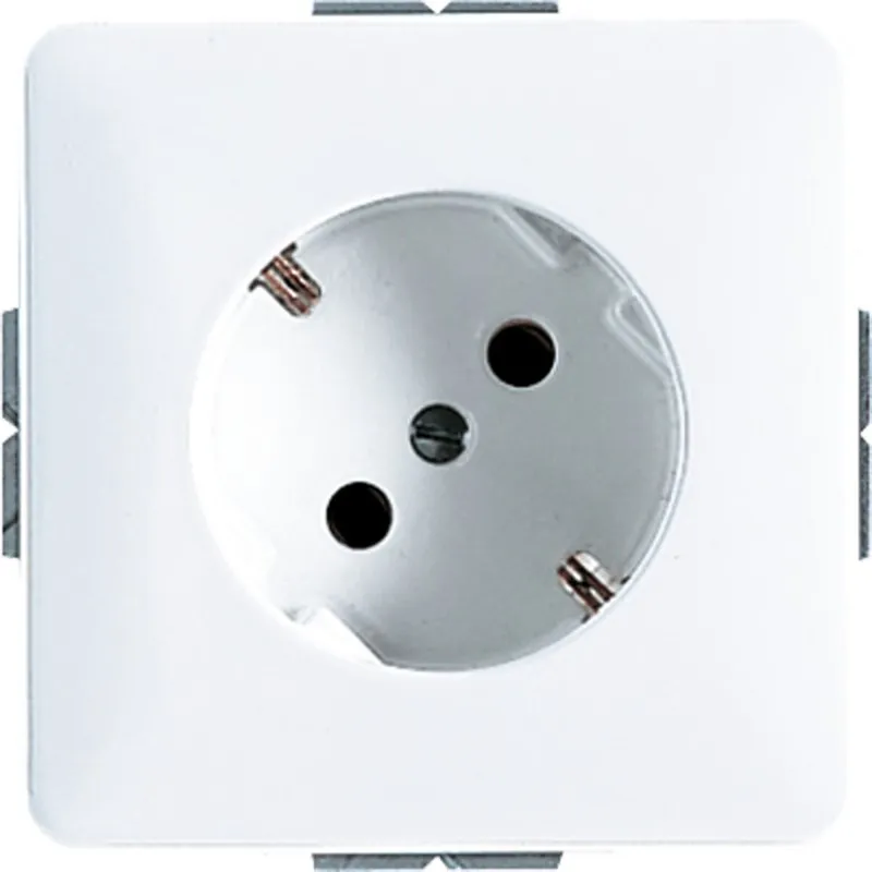 Jung SCHUKO®-Steckdose 45°, 16 A 250 V ~, ohne Krallen, Duroplast, Serie CD, alpinweiß CD520-45NWW