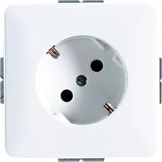 Jung SCHUKO®-Steckdose 45°, 16 A 250 V ~, ohne Krallen, Duroplast, Serie CD, alpinweiß CD520-45NWW