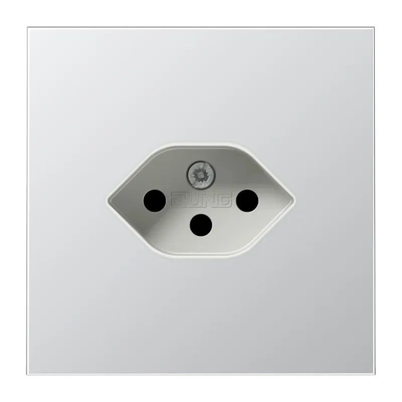 Jung Einfach-Steckdose, Schweizer Norm, Typ 13, Serie LS, Aluminium AL1520-13SEV