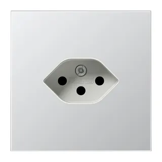 Jung Zentralplatte für Steckdoseneinsatz, Schweiz, Typ 13, Aluminium AlMg1 Naturton, mattgebeizt, Serie LS, Aluminium AL1520-13SEVPL