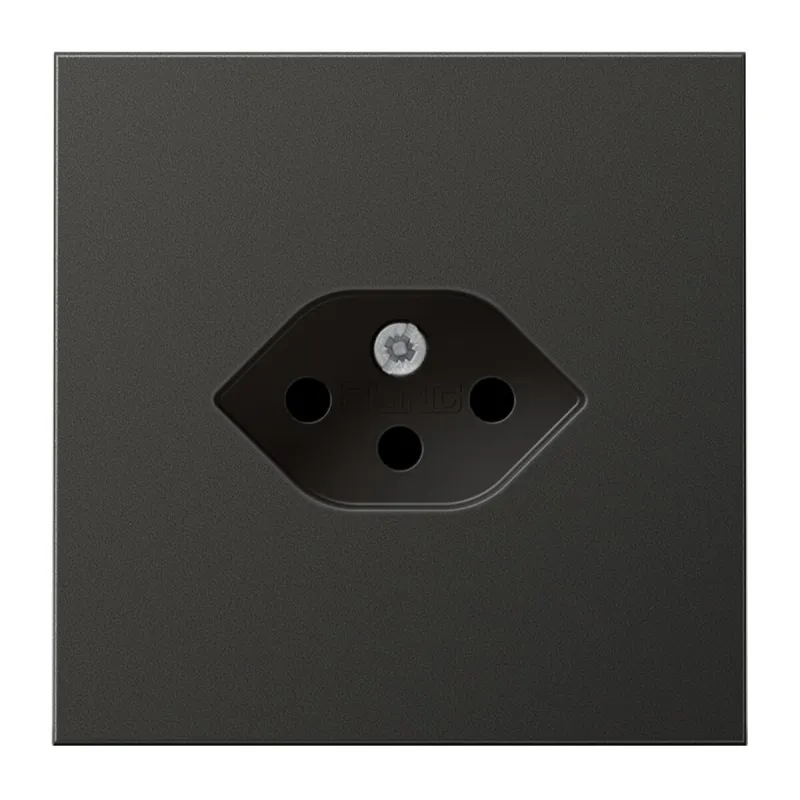 Jung Einfach-Steckdose, Schweizer Norm, Typ 13, Serie LS, anthrazit (lackiertes Aluminium) AL1520-13SEVAN