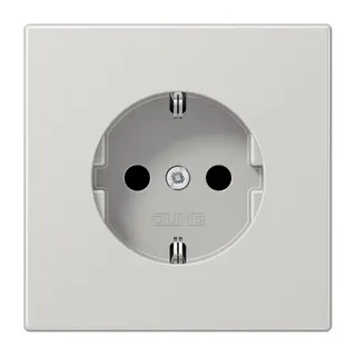 Jung SCHUKO Steckdose, 16 A 250 V ~, ohne Krallen, Duroplast, Serie LS, lichtgrau LS1520NLG