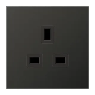 Jung Steckdose, 13 A 250 V ~, Schraubklemmen BS 1363-1, 4 mm2, ohne Krallen, SAFETY+, Aluminium lackiert, Serie LS, AL3521AN