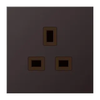 Jung Steckdose, 13 A 250 V ~, Schraubklemmen BS 1363-1, 4 mm2, ohne Krallen, SAFETY+, Aluminium lackiert, Serie LS, AL3521D