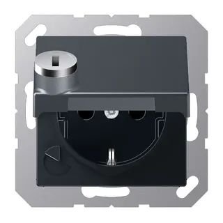 Jung SCHUKO Steckdose, 16 A 250 V ~, mit Sicherheitsschloss, Thermoplast lackiert, Serie A, a A1520BFKLSLANM