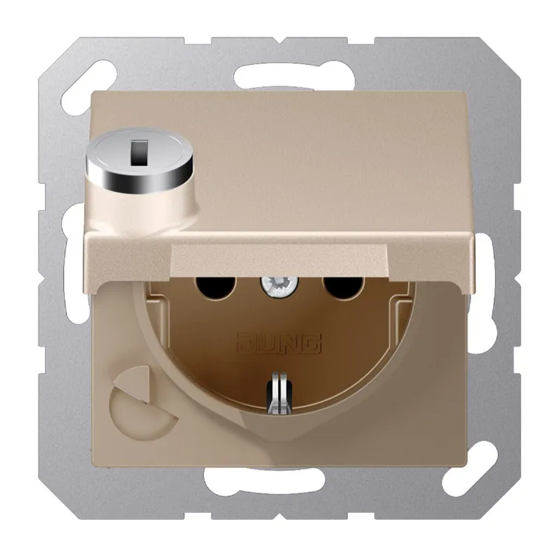 Jung SCHUKO Steckdose, 16 A 250 V ~, mit Sicherheitsschloss, Thermoplast lackiert, Serie A, c A1520BFKLSLCH