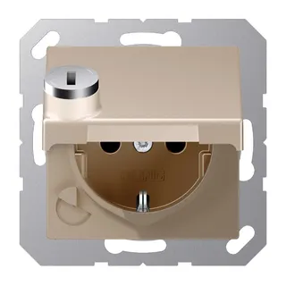 Jung SCHUKO Steckdose, 16 A 250 V ~, mit Sicherheitsschloss, Thermoplast lackiert, Serie A, c A1520BFKLSLCH