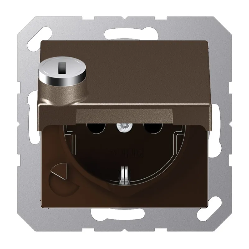 Jung SCHUKO Steckdose, 16 A 250 V ~, mit Sicherheitsschloss, Thermoplast lackiert, Serie A, m A1520BFKLSLMO