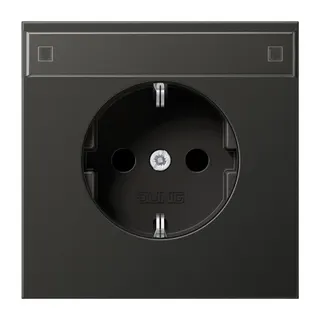 Jung SCHUKO Steckdose, 16 A 250 V ~, mit Schriftfeld, SAFETY+, Aluminium lackiert, Serie LS, anthrazit AL1520KINAAN