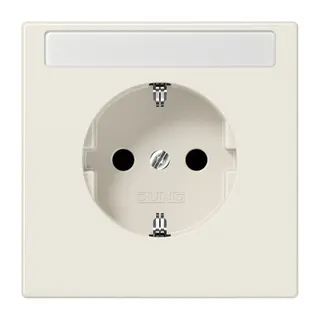 Jung SCHUKO Steckdose, 16 A 250 V ~, ohne Krallen, mit Schriftfeld, Duroplast, Serie LS, weiß LS1520NNA