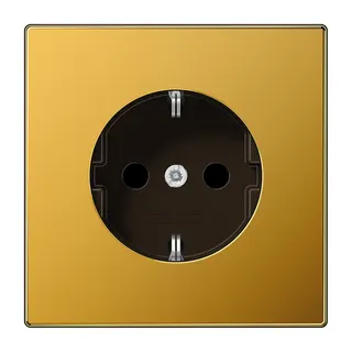 Jung SCHUKO Steckdose, 16 A 250 V ~, SAFETY+, Metall mit echter Goldauflage, Serie LS, vergoldet LS1520KIGGO