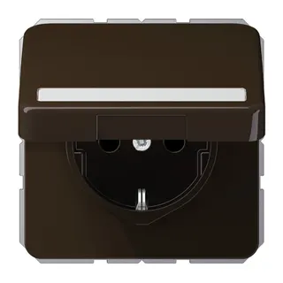 Jung SCHUKO Steckdose, 16 A 250 V ~, mit Schriftfeld, Thermoplast, Serie CD, braun CD1520BFNAKLBR