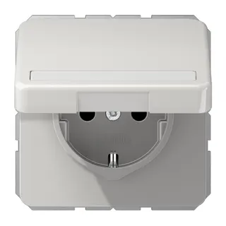 Jung SCHUKO Steckdose, 16 A 250 V ~, mit Schriftfeld, Thermoplast, Serie CD, lichtgrau CD1520BFNAKLLG
