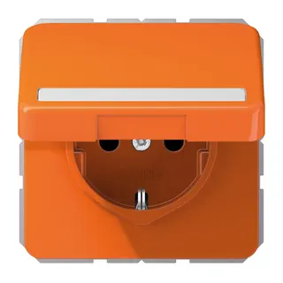 Jung SCHUKO Steckdose, 16 A 250 V ~, mit Schriftfeld, Thermoplast, Serie CD, orange (für ZSV) CD1520BFNAKLO