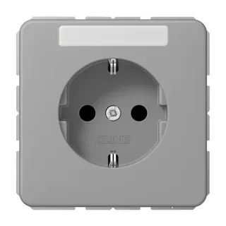 Jung SCHUKO Steckdose, 16 A 250 V ~, mit Schriftfeld, Thermoplast, Serie CD, grau CD1520BFNAGR