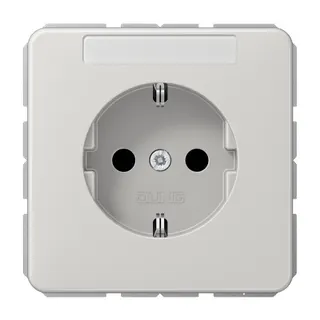 Jung SCHUKO Steckdose, 16 A 250 V ~, mit Schriftfeld, Thermoplast, Serie CD, lichtgrau CD1520BFNALG