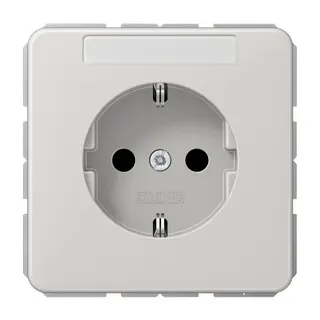 Jung SCHUKO Steckdose, 16 A 250 V ~, mit Schriftfeld, Duroplast, Serie CD, lichtgrau CD1520NALG