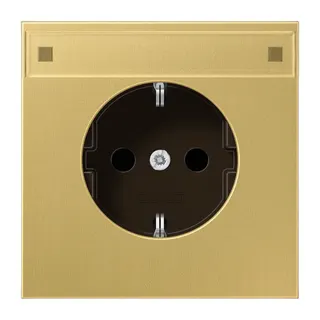 Jung SCHUKO Steckdose, 16 A 250 V ~, mit Schriftfeld, Messing, Serie LS, Messing classic ME1520NAC