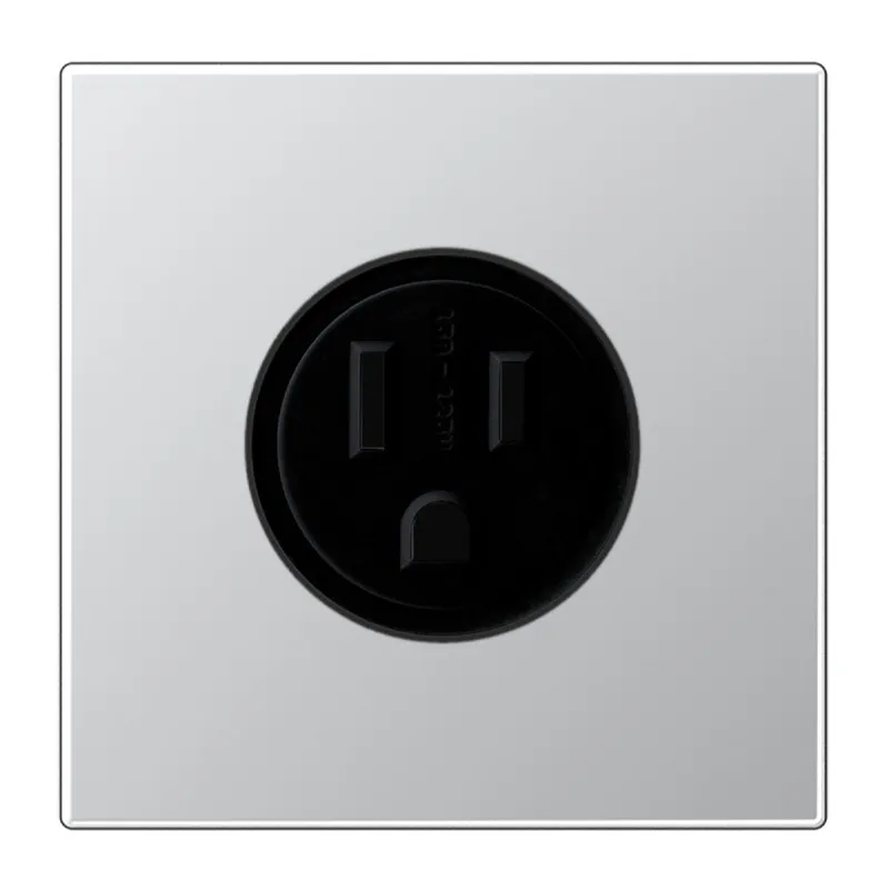 Jung Steckdose, US-Norm NEMA, 15 A 125 V ~, Schraubklemmen, ohne Krallen, Serie LS, Aluminium AL2521-15