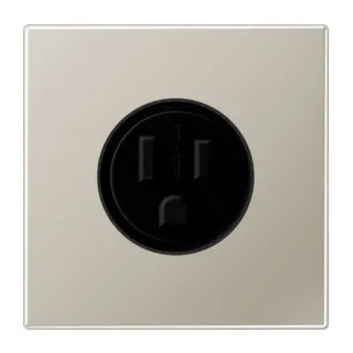 Jung Steckdose, US-Norm NEMA, 15 A 125 V ~, Schraubklemmen, ohne Krallen, Serie LS, Edelstahl ES2521-15