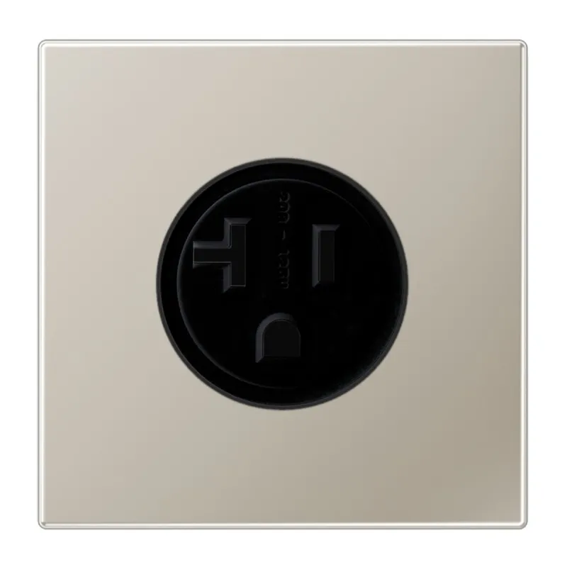 Jung Steckdose, US-Norm NEMA, 20 A 125 V ~, Schraubklemmen, ohne Krallen, Serie LS, Edelstahl ES2521-20