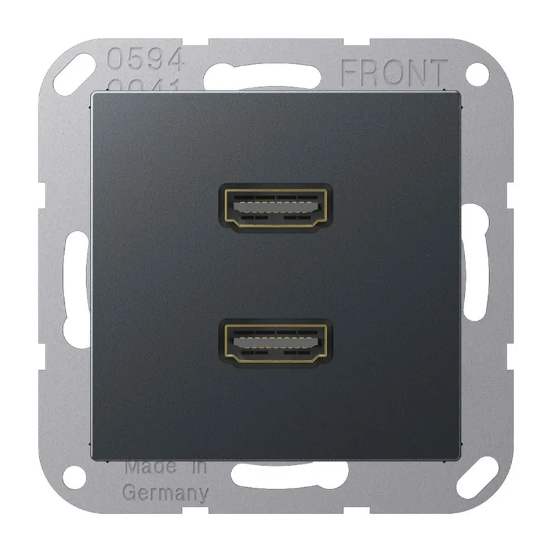 Jung Multimedia-Anschlusssystem 2 x HDMI, Serie A, anthrazit matt MAA1133ANM