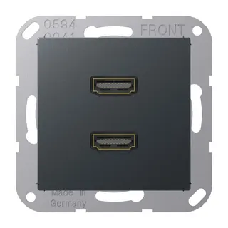 Jung Multimedia-Anschlusssystem 2 x HDMI, Serie A, anthrazit matt MAA1133ANM