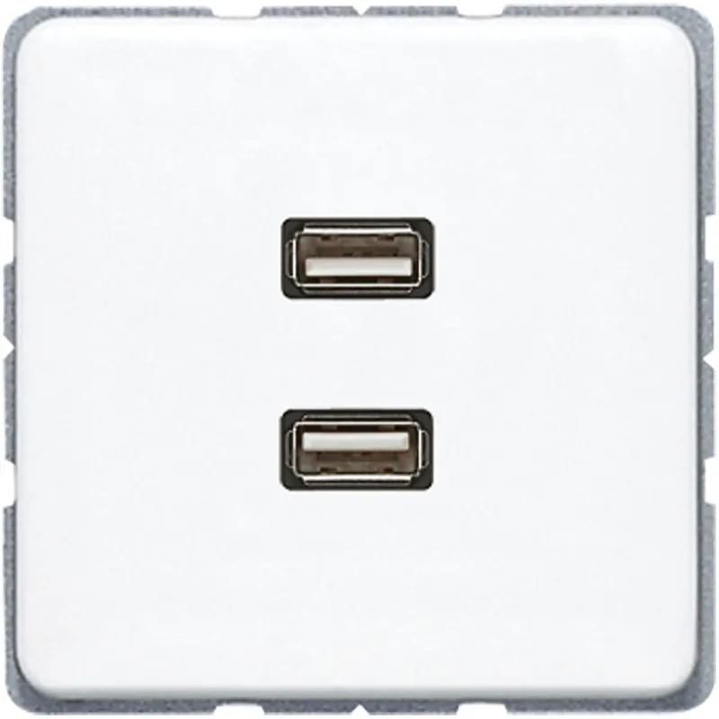 Jung Multimedia-Anschlusssystem 2 x USB 2.0, Serie CD, alpinweiß MACD1153WW
