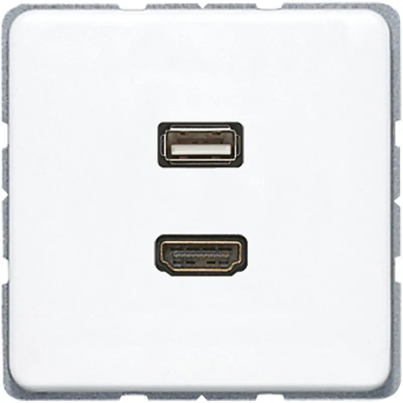 Jung Multimedia-Anschlusssystem HDMI / USB 2.0, Serie CD, alpinweiß MACD1163WW