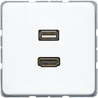 Jung Multimedia-Anschlusssystem HDMI / USB 2.0, Serie CD, alpinweiß MACD1163WW