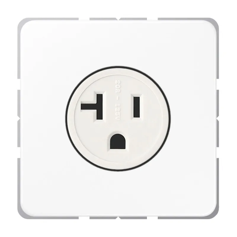 Jung Steckdose, US-Norm NEMA, 20 A 125 V ~, Schraubklemmen, ohne Krallen, Thermoplast, Serie CD, alpinweiß CD521-20WW