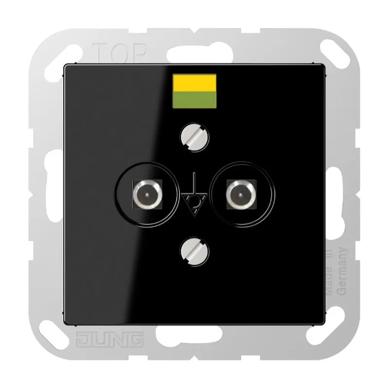 Jung Potentialausgleich-Steckdose, Thermoplast, Serie A, schwarz A565-2BFSW