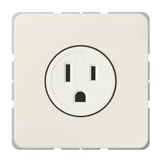 Jung Steckdose, US-Norm NEMA, 15 A 125 V ~, Schraubklemmen, ohne Krallen, Thermoplast, Serie CD, weiß CD521-15