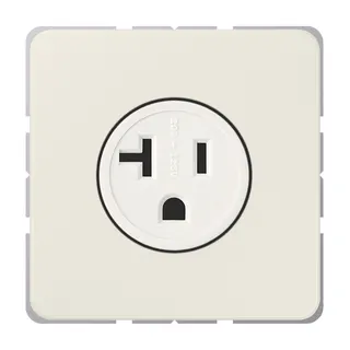 Jung Steckdose, US-Norm NEMA, 20 A 125 V ~, Schraubklemmen, ohne Krallen, Thermoplast, Serie CD, weiß CD521-20