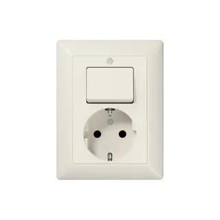 Jung SCHUKO®-Steckdose 16 A 250 V ~ mit Schalter Universal Aus-Wechsel 10 AX 250 V ~, Serie AS, weiß AS5576EU