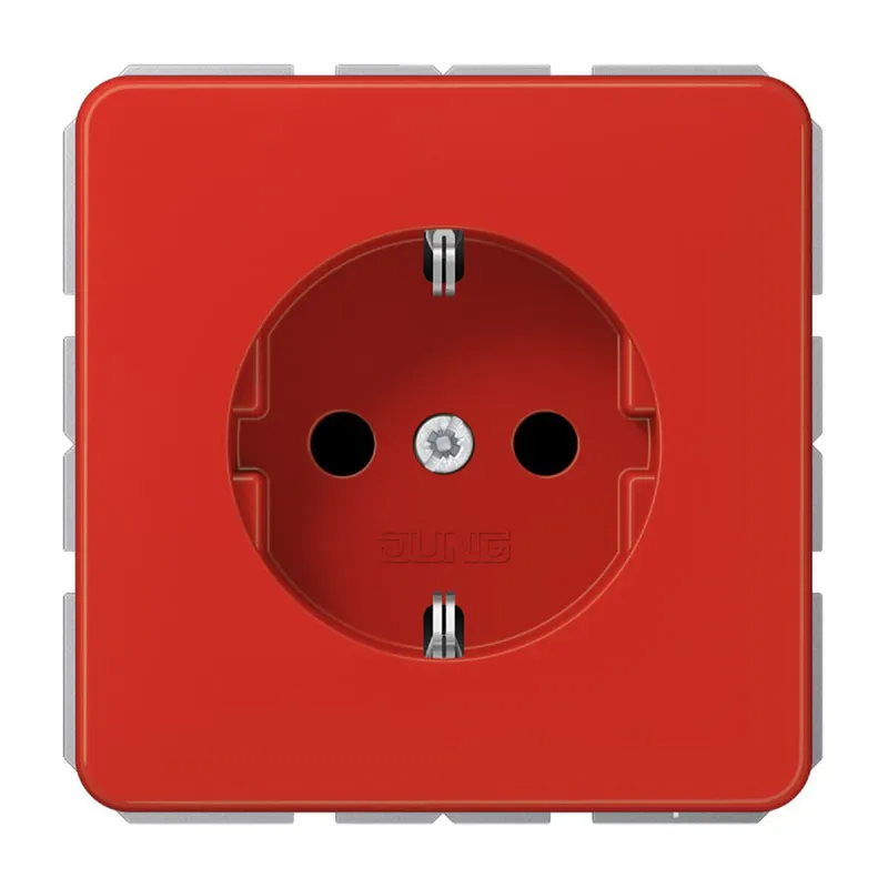 Jung SCHUKO Steckdose, 16 A 250 V ~, Thermoplast, Serie CD, rot CD1520BFRT