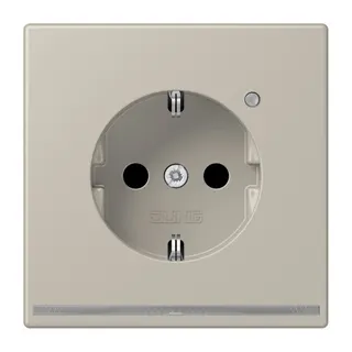 Jung SCHUKO®-Steckdose mit LED-Orientierungslicht, 16 A 250 V ~, SAFETY+, Thermoplast lackiert, Serie LS, Edelstahl ES1520-OLNW
