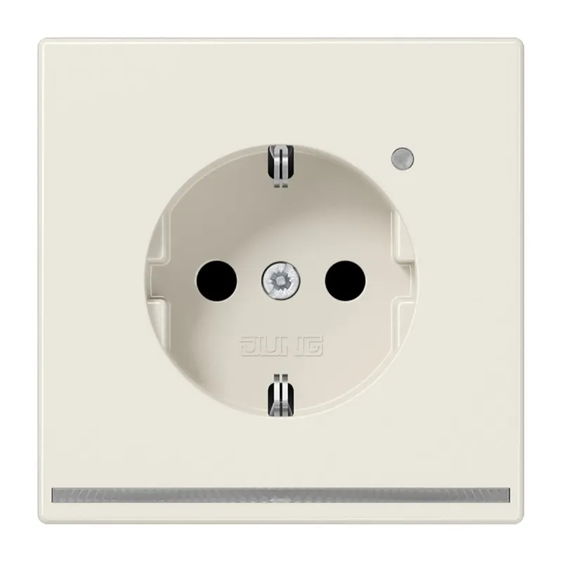 Jung SCHUKO Steckdose, 16 A 250 V ~, mit LED-Orientierungslicht, SAFETY+, Thermoplast, Serie LS, weiß LS1520-OLNW