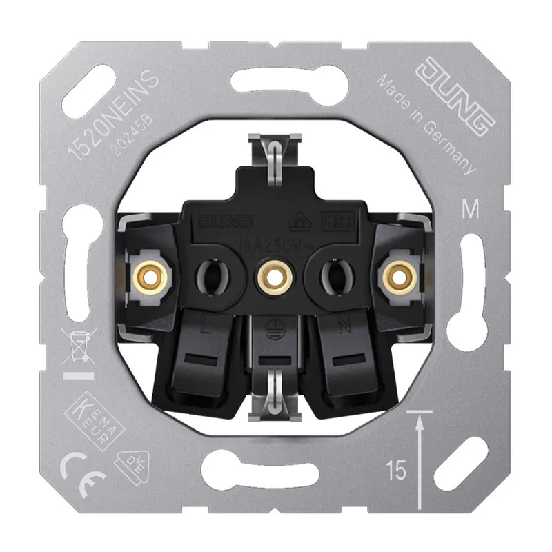 Jung SCHUKO®-Steckdoseneinsatz, 16 A 250 V ~, ohne Krallen 1520NEINS