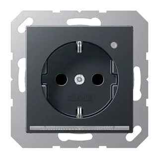 Jung SCHUKO®-Steckdose mit LED-Orientierungslicht, 16 A 250 V ~, SAFETY+, Thermoplast lackiert, Serie A, anthrazit A1520-OANMLNW