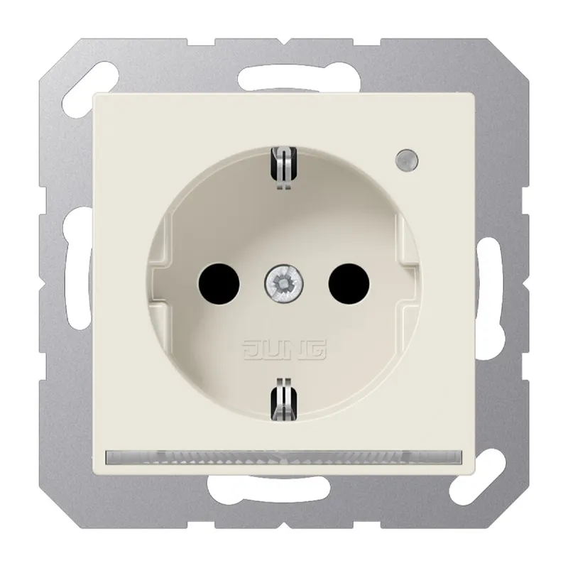 Jung SCHUKO®-Steckdose mit LED-Orientierungslicht, 16 A 250 V ~, SAFETY+, Thermoplast, Serie AS, weiß A1520-OLNW