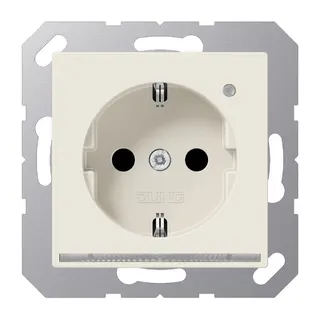 Jung SCHUKO®-Steckdose mit LED-Orientierungslicht, 16 A 250 V ~, SAFETY+, Thermoplast, Serie AS, weiß A1520-OLNW