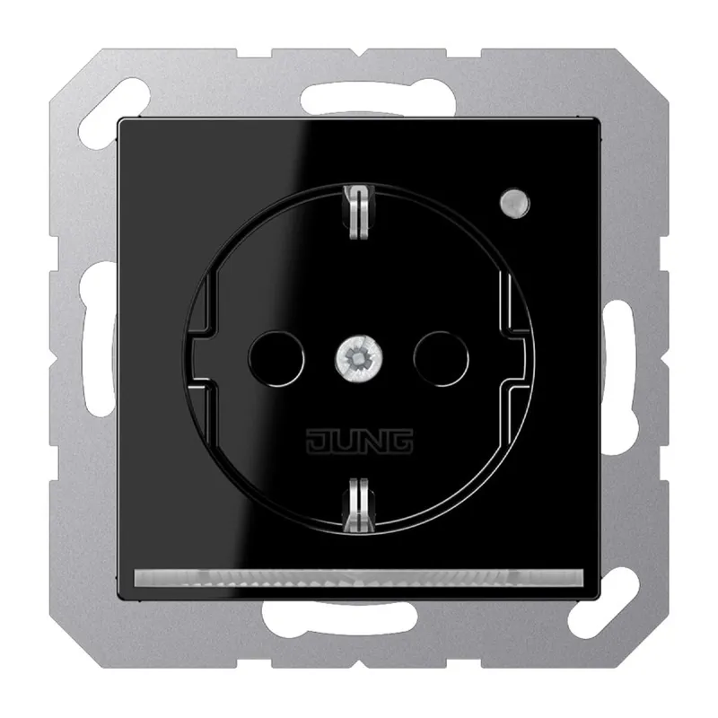 Jung SCHUKO®-Steckdose mit LED-Orientierungslicht, 16 A 250 V ~, SAFETY+, Thermoplast, Serie A, schwarz A1520-OSWLNW